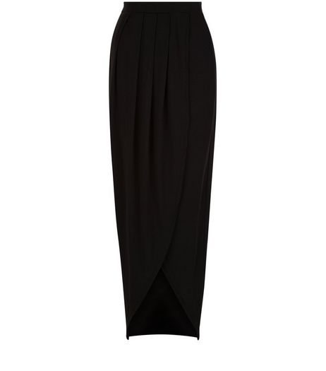 Tall Black Wrap Maxi Skirt | New Look