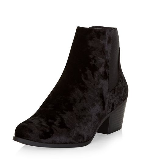 Black Velvet Western Chelsea Boots | New Look