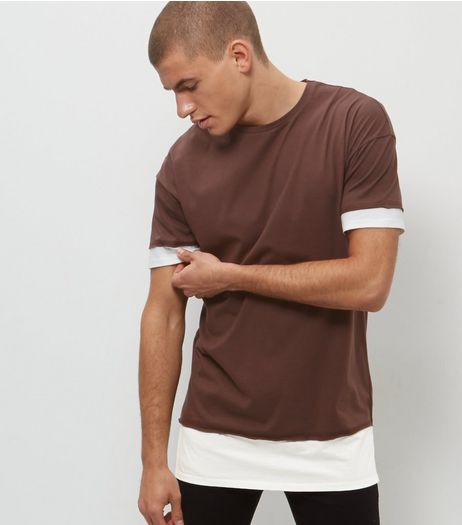 Rust Layered Longline T-Shirt | New Look