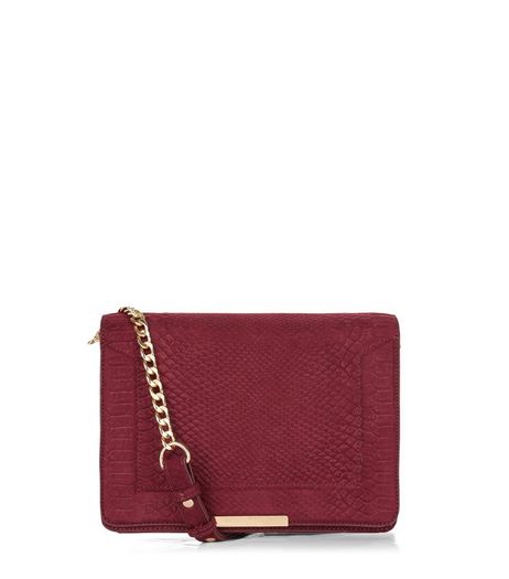 Red Structured Chain Shoulder Bag | New Look