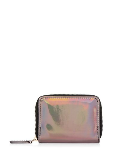 Bronze Holographic Zip Around Card Holder | New Look