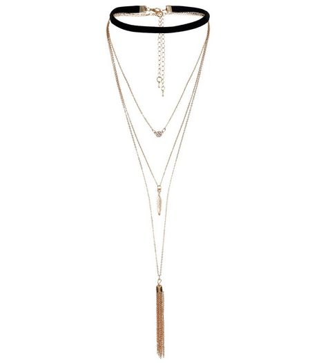 Gold Tassel Layered Choker | New Look