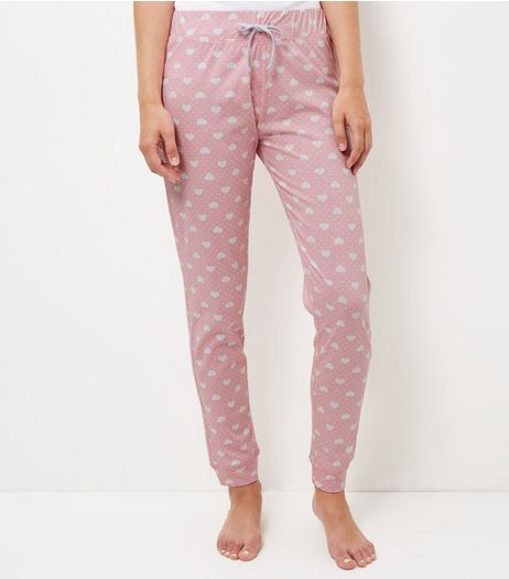 Pink Heart Print Pyjama Bottoms | New Look
