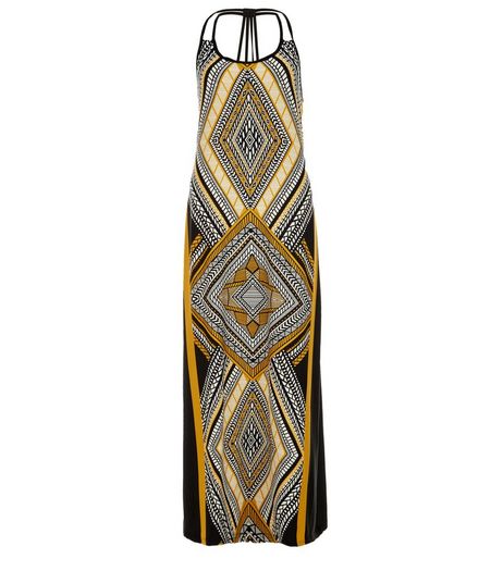 Blue Vanilla Yellow Aztec Print Maxi Dress | New Look
