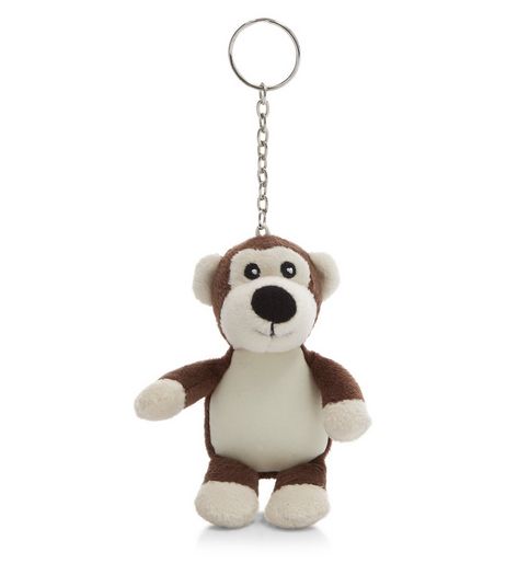 Brown Monkey Keyring | New Look