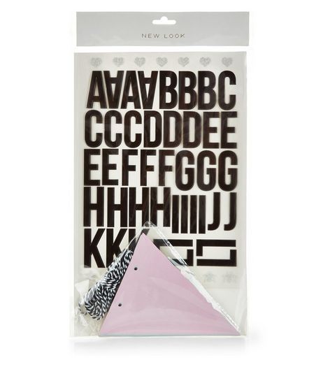 Black Letter Sticker Bunting | New Look