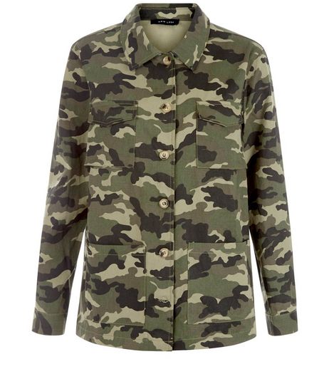 Khaki Camo Print Shacket | New Look