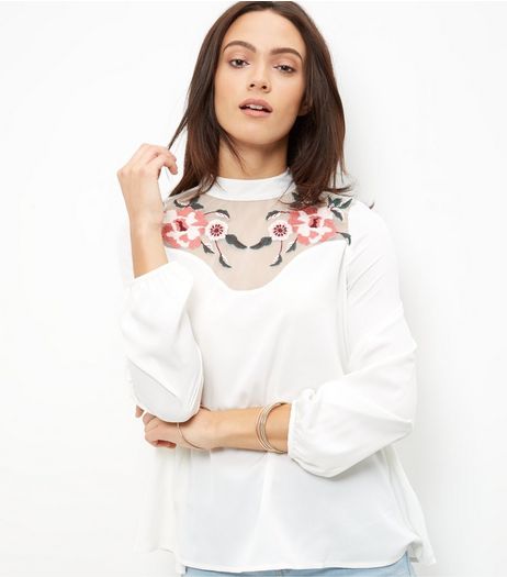 Anita and Green Cream Floral Embellished Blouse | New Look
