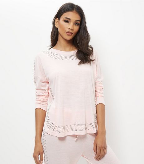 Mid Pink Space Dye Studded Sweater | New Look