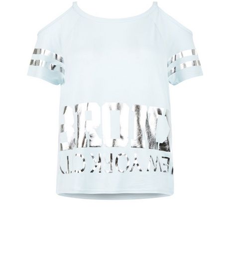 Teens Blue Bronx Cold Shoulder Top | New Look