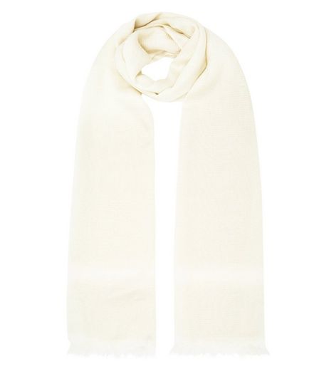 Cream Stripe Metallic Longline Scarf | New Look