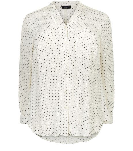 Curves Blue Spot Print Long Sleeve Top | New Look