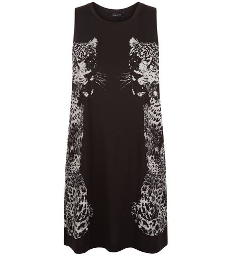 Black Tiger Print Longline Vest | New Look