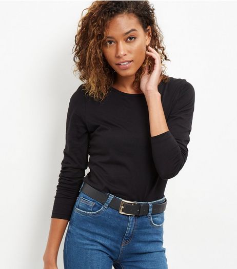 Tall Black Long Sleeve Top | New Look