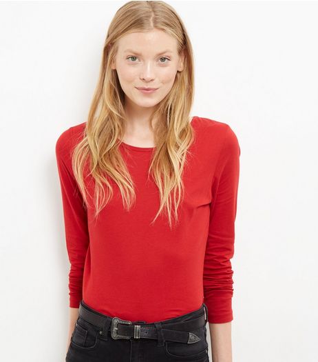 Tall Red Long Sleeve Top | New Look