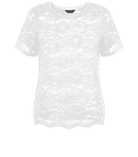 Cream Floral Lace Short Sleeve Top | New Look
