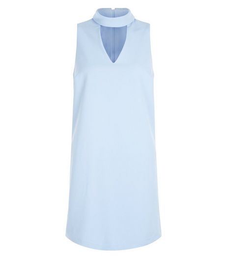 Petite Pale Blue Cut Out Shift Dress | New Look
