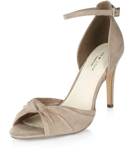 Light Brown Comfort Knotted Front Ankle Strap Heels | New Look