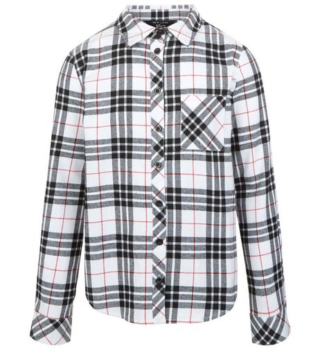 Girls White Check Long Sleeve Shirt | New Look