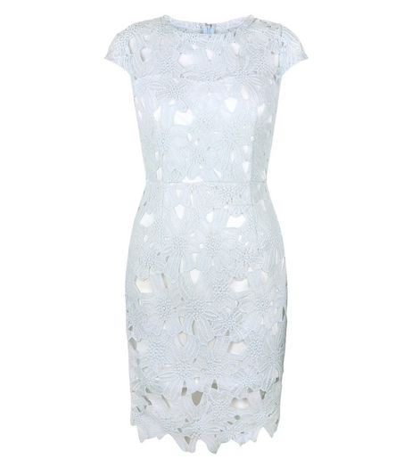 AX Paris Blue Crochet Cap Sleeve Dress | New Look