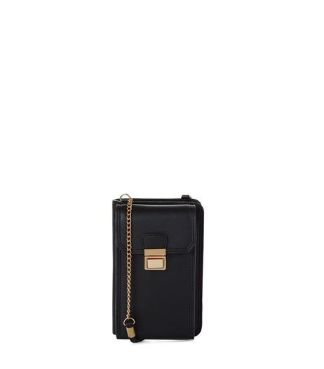 Black Push Lock Camera Bag | New Look