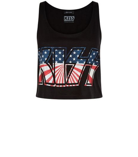 Black KISS Swing Vest | New Look