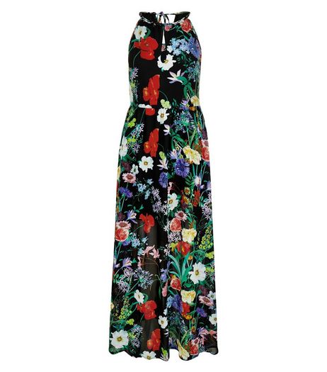Blue Vanilla Black Floral Print Maxi Dress | New Look