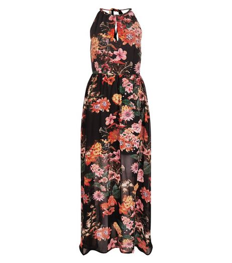 Blue Vanilla Black Tropcal Print Maxi Dress | New Look