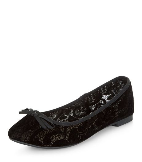 Black Lace Ballet Pumps | New Look