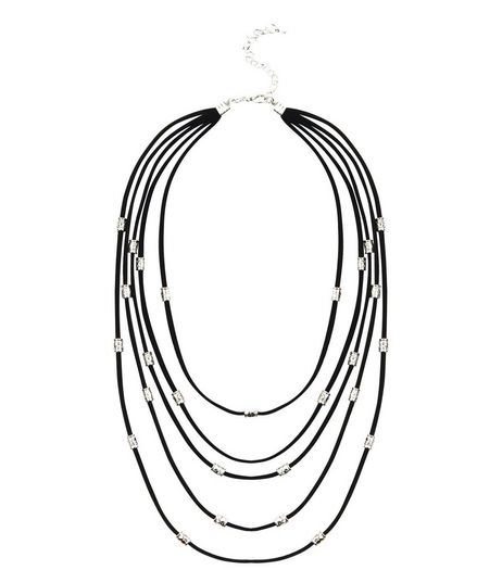 Black Beaded Layered Necklace | New Look