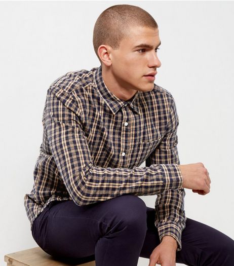 Brown Check Print Long Sleeve Shirt | New Look