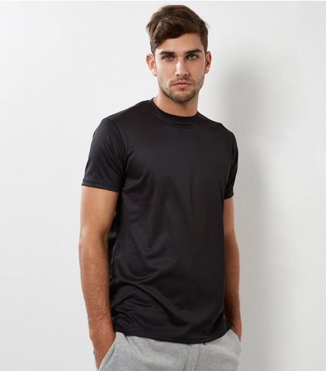 Black Airtex Longline T-Shirt | New Look