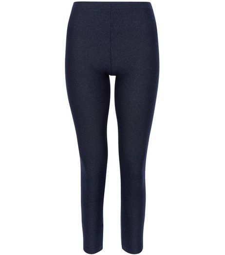 Girls Navy Rinse Washed Jeggings | New Look