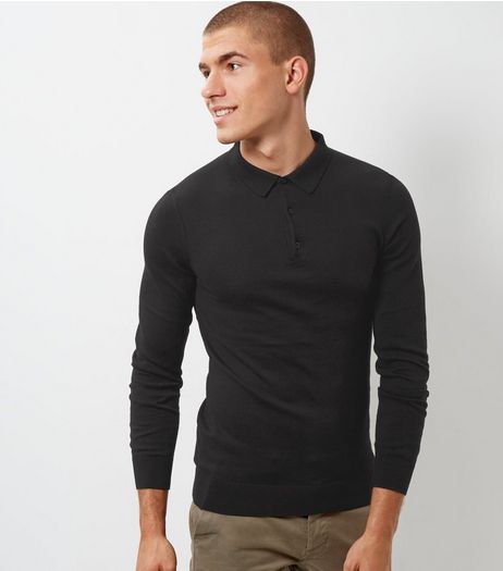 Black Long Sleeve Polo Neck Shirt | New Look