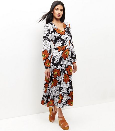 Mela Black Floral Print Maxi Dress | New Look