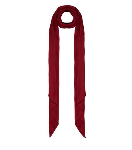 Dark Red Skinny Scarf | New Look