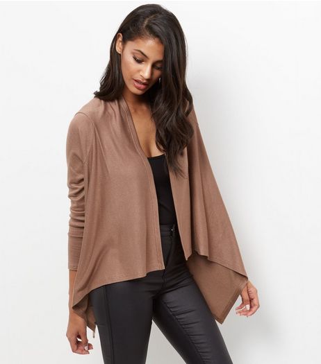 Mela Light Brown Waterfall Cardigan | New Look