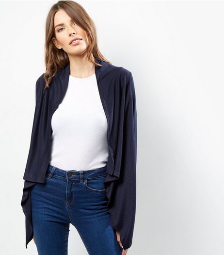 Mela Navy Waterfall Cardigan | New Look