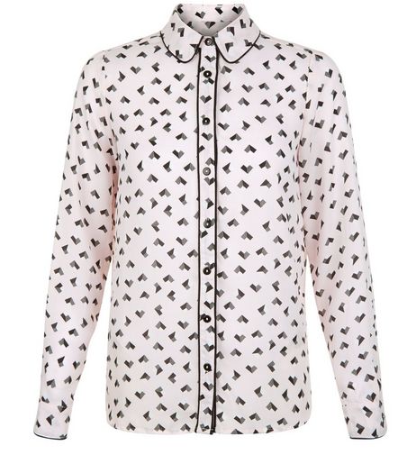 Cameo Rose Pink Heart Print Long Sleeve Blouse | New Look