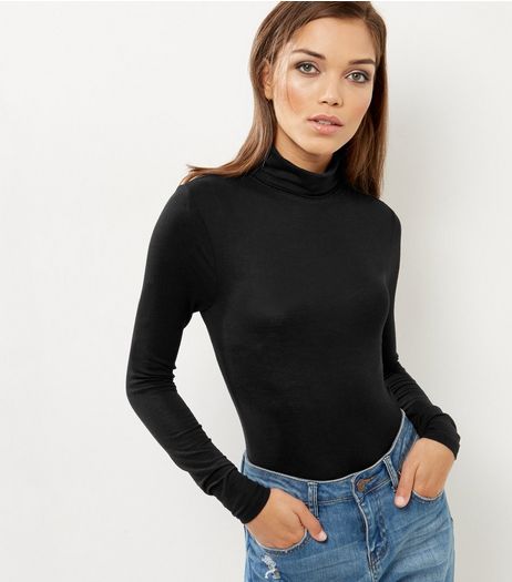 Black Turtle Neck Long Sleeve Bodysuit | New Look