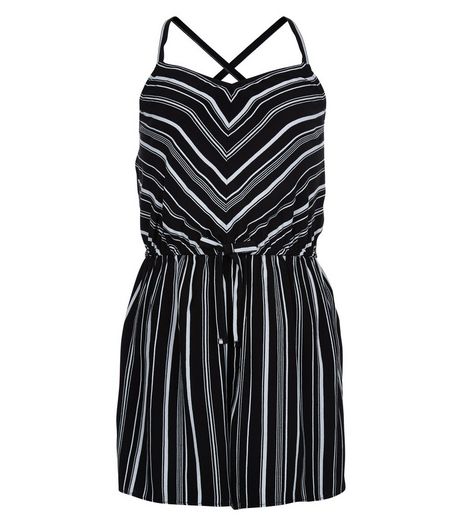 Teens Black Chevron Print Playsuit | New Look