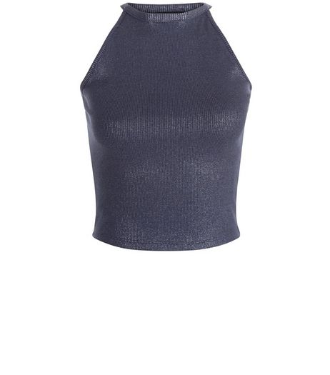 Teens Glitter High Neck Cami | New Look