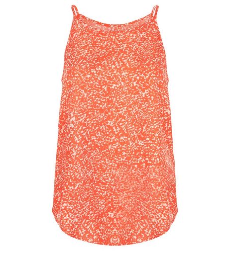 Apricot Coral Mottled Print Cami | New Look