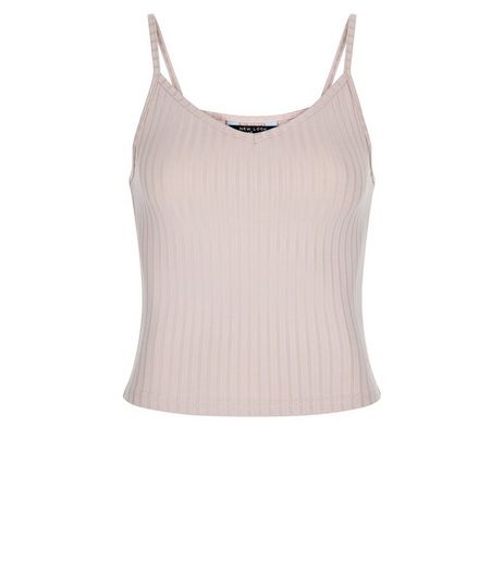 Teens Stone Ribbed Sleeveless Top | New Look