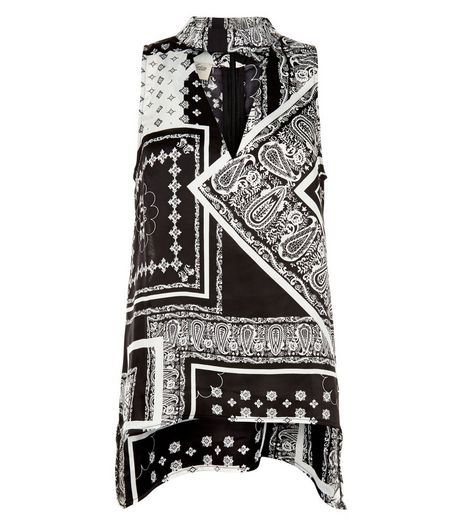 Parisian Black Abstract Print Cut Out Top | New Look