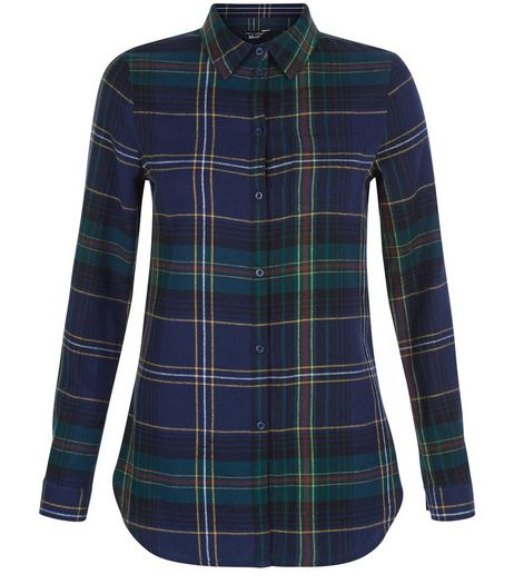 Teens Blue Check Longline Shirt | New Look