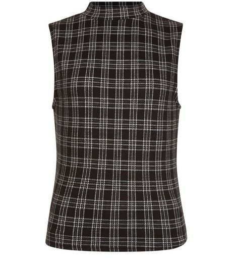 Teens Black Check Funnel Neck Top | New Look