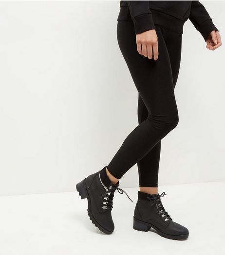 Black Nylon High Waisted Leggings | New Look