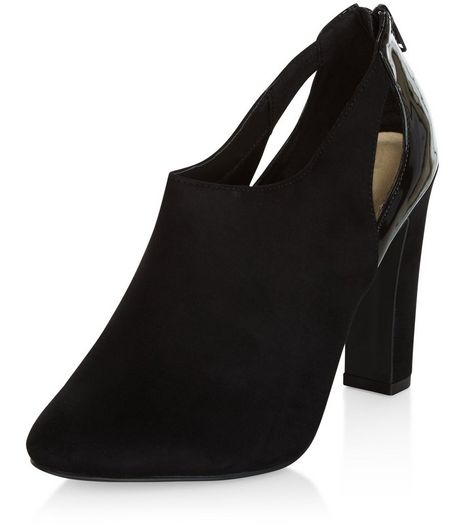 Black Comfort Suedette Cut Out Shoe Boots | New Look