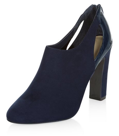 Navy Comfort Suedette Cut Out Shoe Boots | New Look
